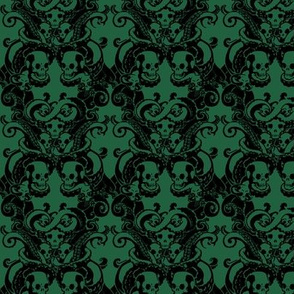 Skull & Tentacle in Dark Green halfsize
