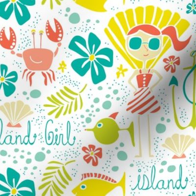 Island Girl - Nautical Summer  White - Large Scale