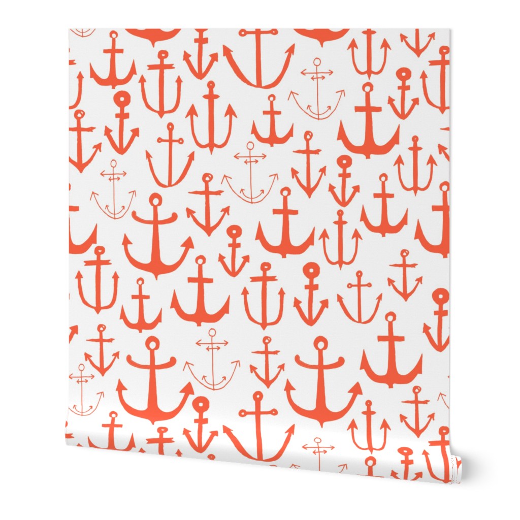 anchor // anchors coral anchor nautical fabric cute andrea lauren fabric