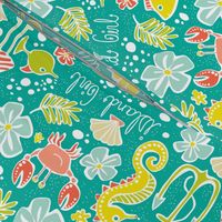 Island Girl - Nautical Summer Aqua - Large Scale