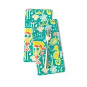 Island Girl - Nautical Summer Aqua - Large Scale