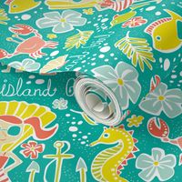 Island Girl - Nautical Summer Aqua - Large Scale