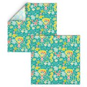 Island Girl - Nautical Summer Aqua - Large Scale