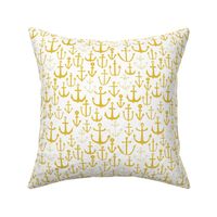 anchors //  mustard yellow anchor baby nursery fabric nautical design andrea lauren