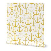 anchors //  mustard yellow anchor baby nursery fabric nautical design andrea lauren