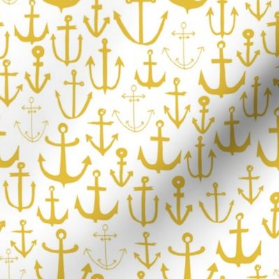 anchors //  mustard yellow anchor baby nursery fabric nautical design andrea lauren