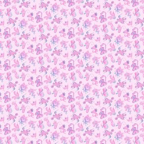 Pink Designs- Small- Pink Background- Swirly