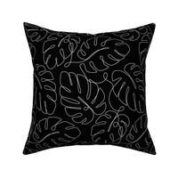 Monstera Continuous Line - Black and White