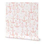 anchor // pink baby nursery fabric nautical fabric nursery baby anchors