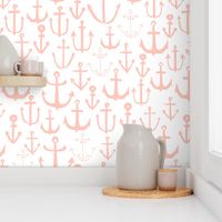 anchor // pink baby nursery fabric nautical fabric nursery baby anchors