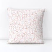 anchor // pink baby nursery fabric nautical fabric nursery baby anchors