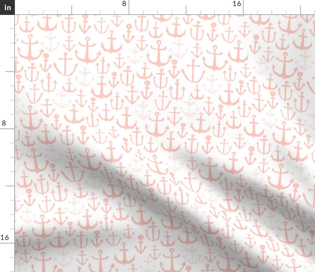 anchor // pink baby nursery fabric nautical fabric nursery baby anchors