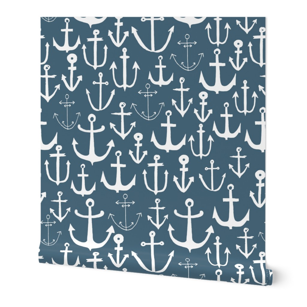 anchors // anchor fabric blue grey fabric anchor nautical design anchors fabric baby nursery blue nautical anchors