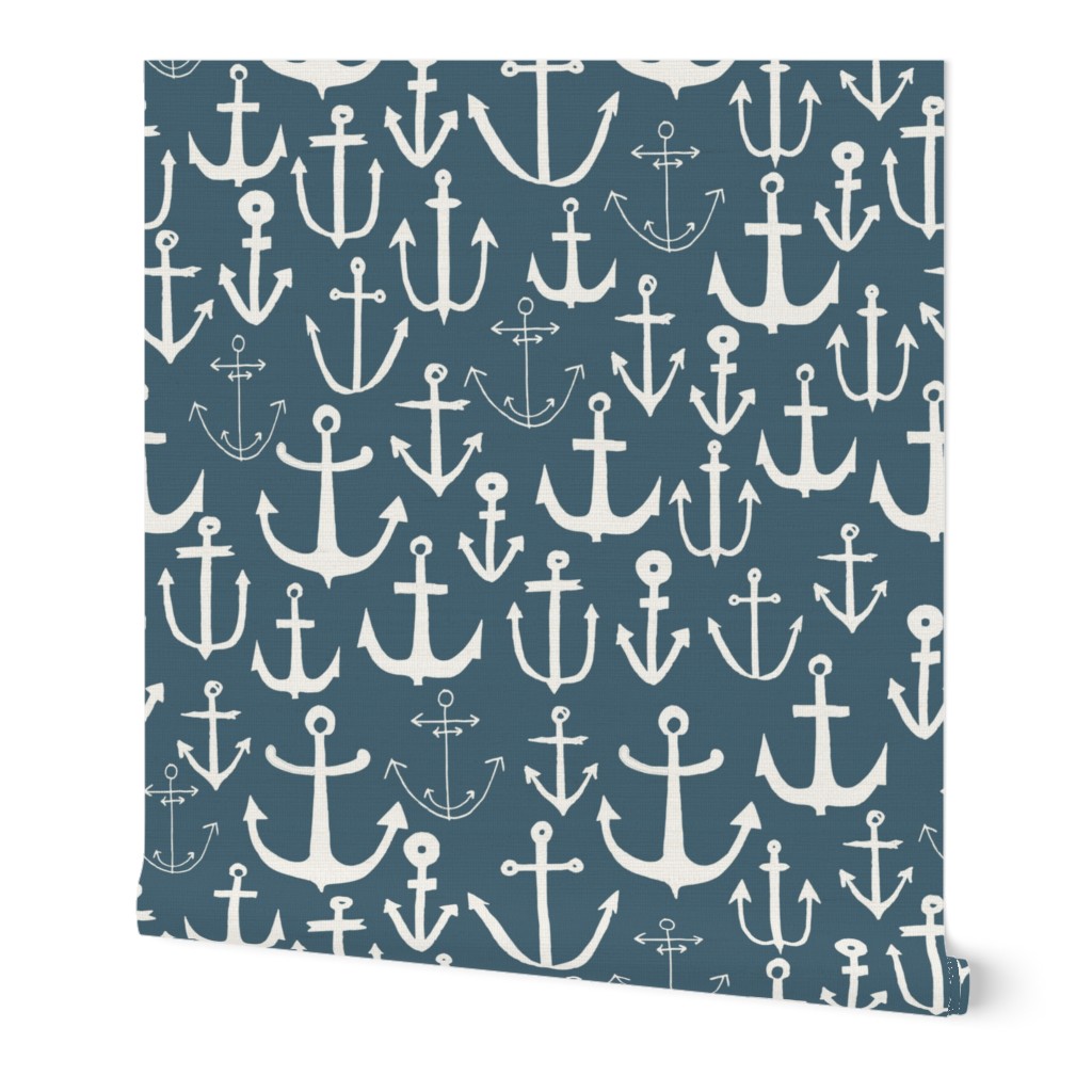 anchors // anchor fabric blue grey fabric anchor nautical design anchors fabric baby nursery blue nautical anchors