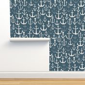 anchors // anchor fabric blue grey fabric anchor nautical design anchors fabric baby nursery blue nautical anchors