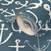 anchors // anchor fabric blue grey fabric anchor nautical design anchors fabric baby nursery blue nautical anchors