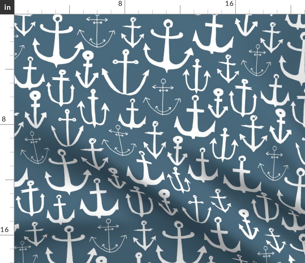 anchors // anchor fabric blue grey fabric anchor nautical design anchors fabric baby nursery blue nautical anchors