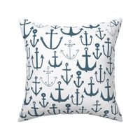 anchors // blue grey anchor nautical design baby nursery cute anchors anchor fabric