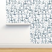 anchors // blue grey anchor nautical design baby nursery cute anchors anchor fabric