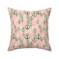 anchor // pink and green anchors nautical design nautical fabrics andrea lauren andrea lauren fabric