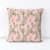 anchor // pink and green anchors nautical design nautical fabrics andrea lauren andrea lauren fabric