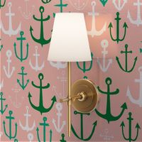 anchor // pink and green anchors nautical design nautical fabrics andrea lauren andrea lauren fabric