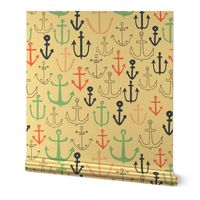 anchors //  mint navy red nautical fabric anchor fabric andrea lauren fabric andrea lauren design