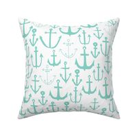 anchor // anchors mint anchor nautical fabric baby nursery fabric nautical nursery cute mint anchors