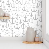 anchors // grey anchor fabric nautical  nursery baby fabric andrea lauren design