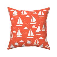 Sailboats - Coral by Andrea Lauren