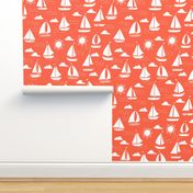 Sailboats - Coral by Andrea Lauren