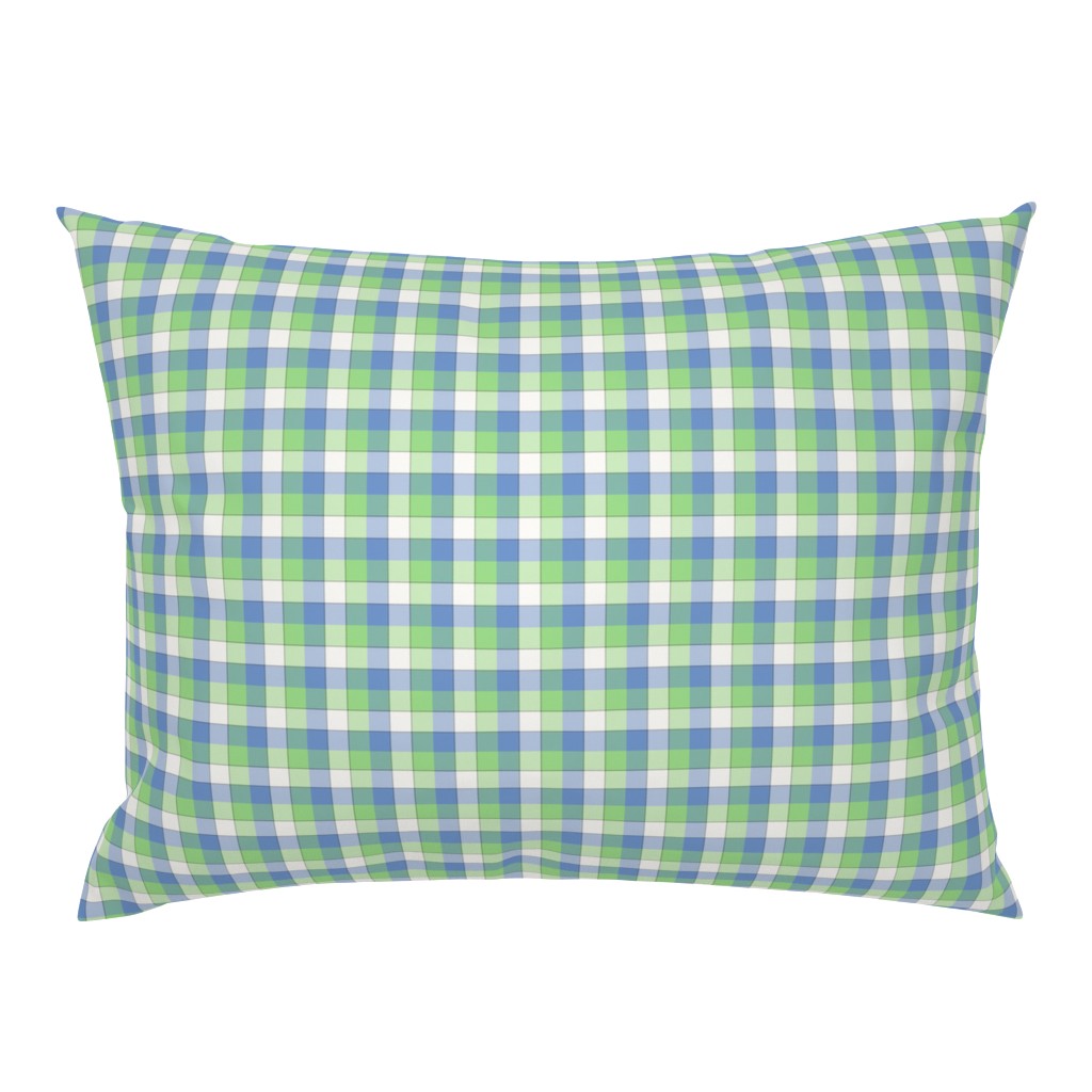 paneled tartan - 1.5" - fifties blue, green and pearl