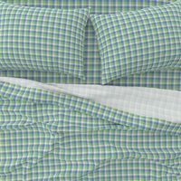 paneled tartan - 1.5" - fifties blue, green and pearl