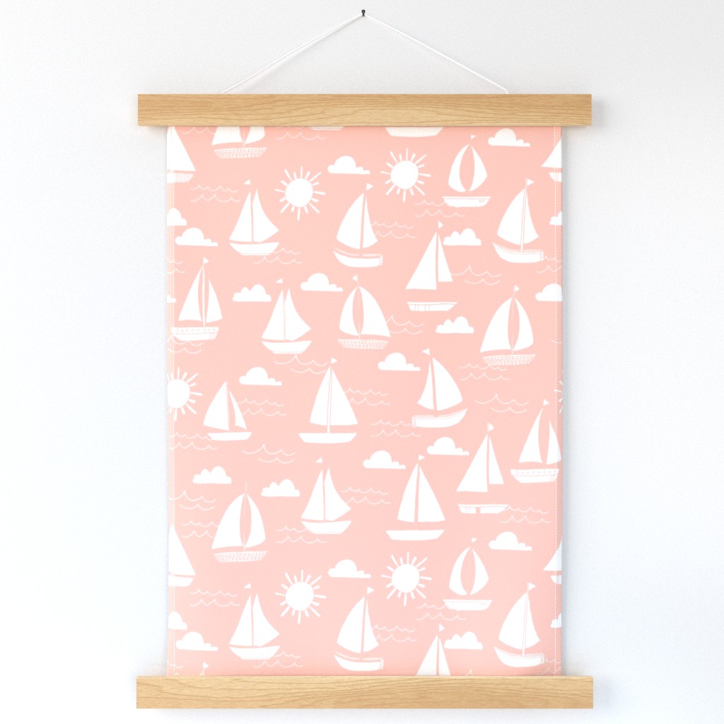 Sailboats - Pale Pink by Andrea Lauren