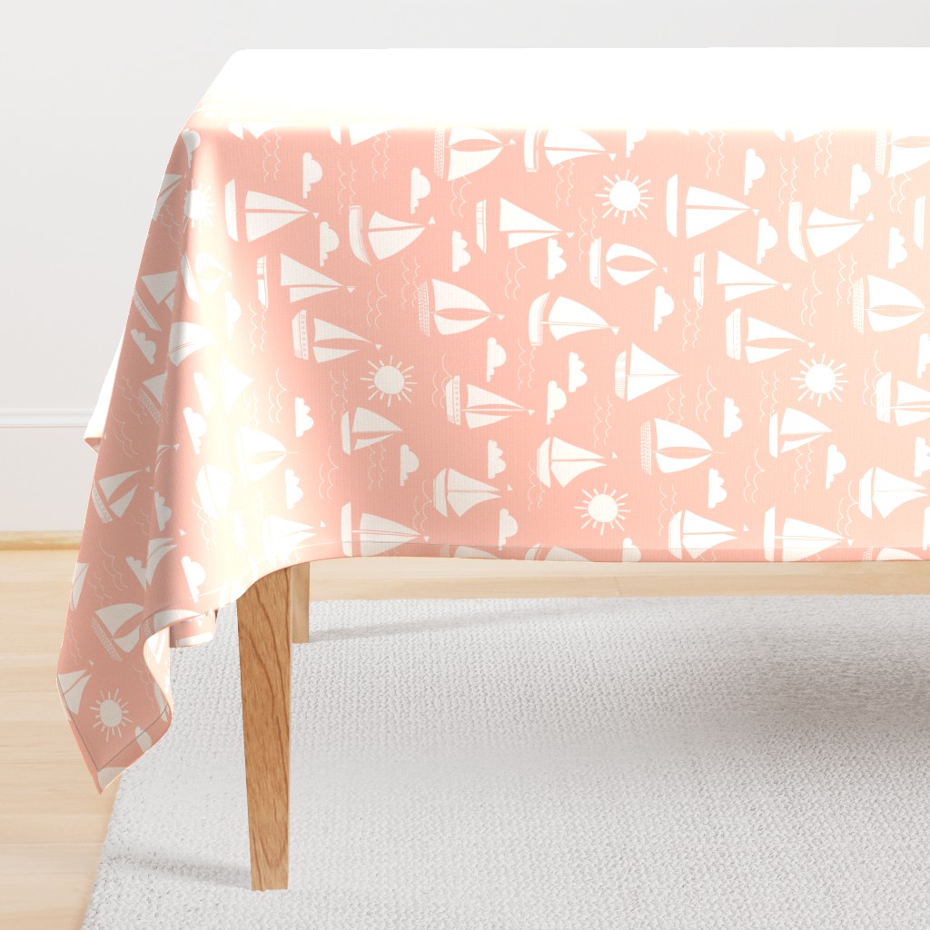 Sailboats - Pale Pink by Andrea Lauren