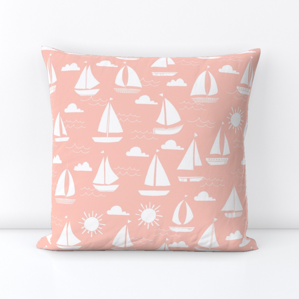 Sailboats - Pale Pink by Andrea Lauren