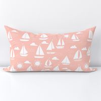 Sailboats - Pale Pink by Andrea Lauren