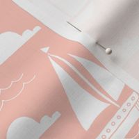 Sailboats - Pale Pink by Andrea Lauren