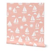 Sailboats - Pale Pink by Andrea Lauren