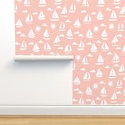 Sailboats - Pale Pink by Andrea Lauren