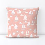 Sailboats - Pale Pink by Andrea Lauren