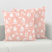 Sailboats - Pale Pink by Andrea Lauren