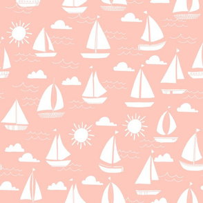 Sailboats - Pale Pink by Andrea Lauren