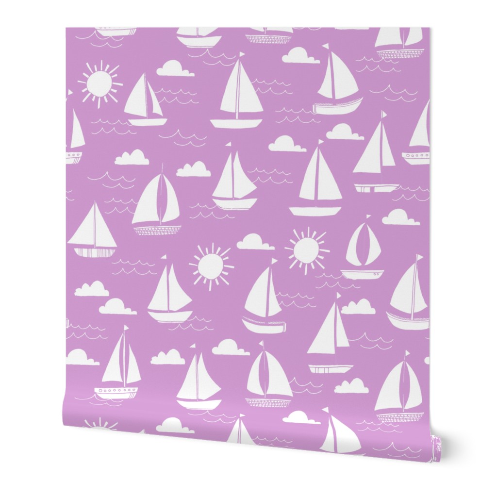 Sailboats - Wisteria by Andrea Lauren