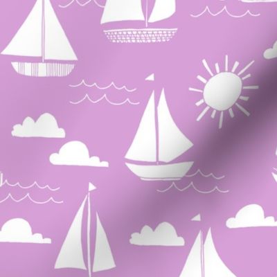 Sailboats - Wisteria by Andrea Lauren