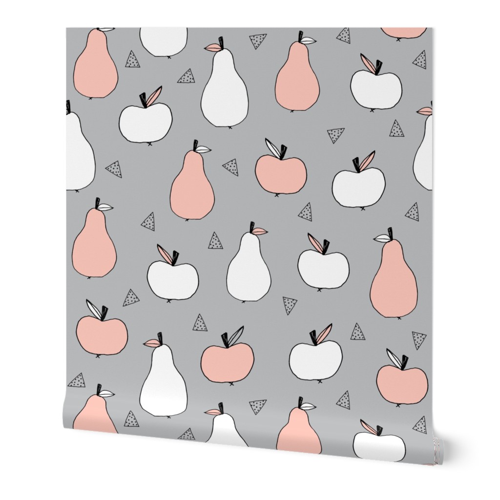 apple and pears // apples pears fruits autumn fall pink grey kids vegan