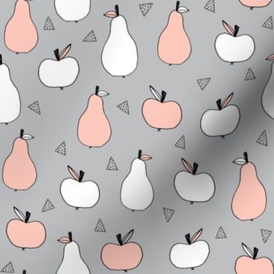 apple and pears // apples pears fruits autumn fall pink grey kids vegan