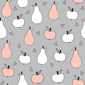 apple and pears // apples pears fruits autumn fall pink grey kids vegan