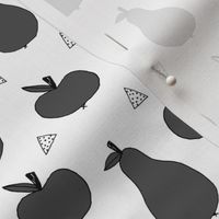 apples and pears // black and white dark grey kids fruits