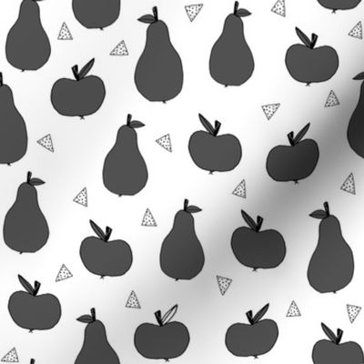 apples and pears // black and white dark grey kids fruits